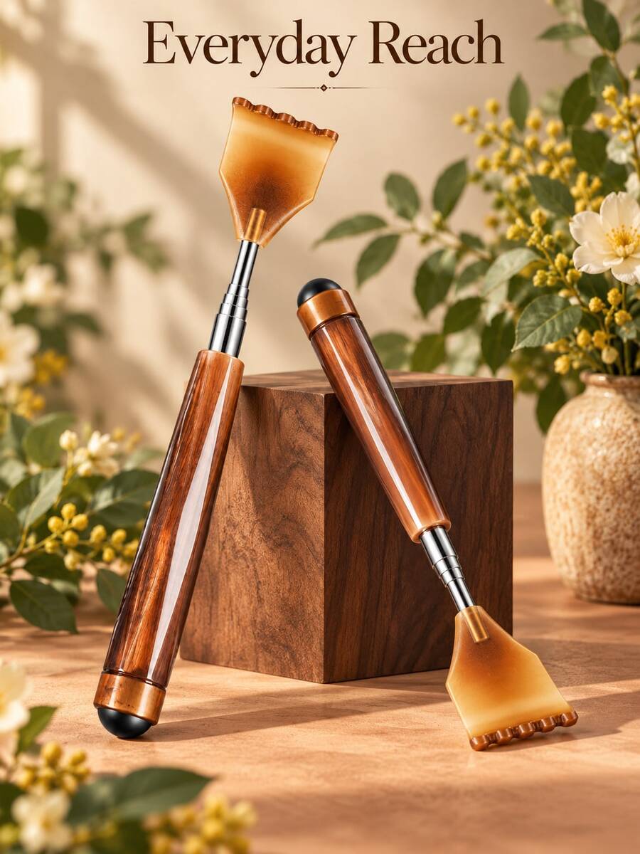1 pieza Rascador de espalda telescópico, rascador de espalda portátil extensible con agarre cómodo, herramienta de rascado de mango largo portátil para espalda, cuello y Body, accesorio de cuidado personal compacto para hogar, oficina y viajes, regalo práctico - Varios estilos - Ver 1