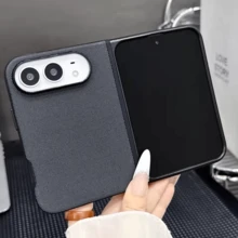 適用於 iPhone 18 Duo 折疊手機殼，Ins 馬卡龍純色親膚感外殼，分體雙件式設計，細緻矽膠觸感全包覆防摔防髒，極簡中性保護殼 - 黑色 - 查看 2