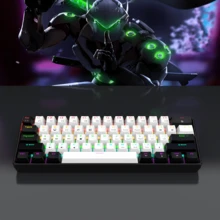 7KEYS 60% Compact Wired Keyboard 61 Keys RGB Backlit Small Portable Office Computer Mechanical Keyboard Compatible With Windows Tablet Laptop Gaming White - View 5