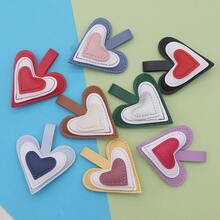 1pc Creative Multi Layer Color Contrasting Love PU Keychain 3D Cotton Heart Shaped Pendant Bag Hanging Small Gift - Multicolor - View 2