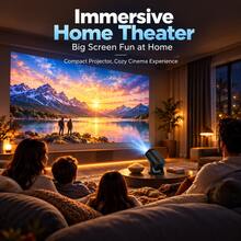 2026 New High-Definition Smart Projector, 50ANSI Home Video Projector, No Screen Required, Bedroom Wall Projection, 180° Rotating Mini Home Theater With Remote Control, Perfect For Office, Outdoor, Camping, Bedroom, Living Room And Family Gatherings - Black - View 1