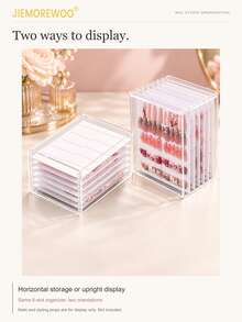 JIEMOREWOO Acrylic 5/10 Layer Nail Art Storage Box | Press-On Nail Storage & Display Box | Dust-Proof Drawer-Style Nail Supplies Organizer, Suitable For Salon And Home Use - Clear - View 3