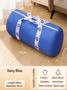 Cylindrical Storage Bag For Travel Essentials, Clothes, Down Jackets And Quilts, Large Capacity Zippered Duffel Organizer With Printed Carry Handles, Home Essentials For Bedroom Storage, Weekend Trips, Camping Accessories And Holiday Packing - Multicolor - View 20