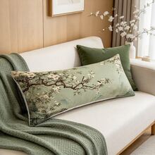 綠色鳥類花卉印花長方形抱枕套，居家裝飾，適用沙發、臥室、客廳，聚酯纖維，可機洗 - 彩色 - 查看 9