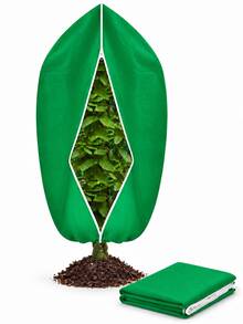 1pc Winter Plant Frost Protection Cover, Breathable Non-Woven Fabric Anti-Frost Protection Bag With Zipper And Adjustable Drawstring, 3 Sizes Available, Suitable For Outdoor Potted Plants And Shrubs In Garden, Patio And Balcony, Gardening Enthusiast Plant Accessories - Multiple Styles - View 13