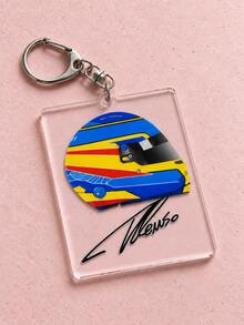 1/8pcs F1 Racing Driver Helmet Signature Acrylic Keychain, F1 Racing Style, Sainz/Verstappen/Piastri/Antonelli/Russell/Alonso, Ideal Gift For F1 Racing Fan Boyfriend/Friend, Car Key Ring Accessory, Backpack Charm, Bag Pendant - Multicolor - View 10