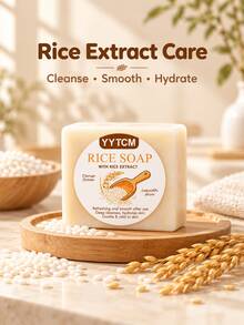 Xà phòng tinh chất gạo YYTCM 5 miếng/gói, chiết xuất gạo dưỡng ẩm dịu nhẹ làm thủ công, bọt kem làm sạch sâu, xà phòng rửa mặt và tắm dùng cho cả nam và nữ, phù hợp làm sạch mặt, tay và cơ thể hàng ngày, 70g/miếng x 5 miếng - Hương gạo - Xem 11