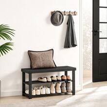 SONGMICS Shoe Changing Stool - Black - View 1