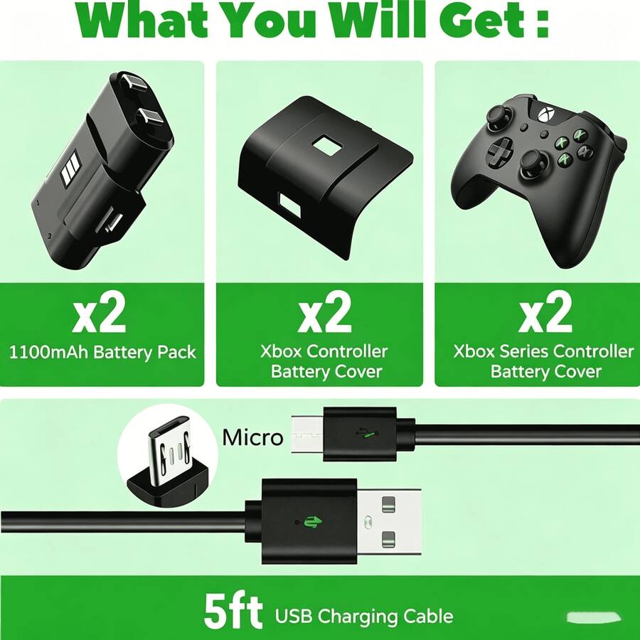 Xb Ox Controller Rechargeable Battery Pack 1100mAh For Series X/S & Xb ...