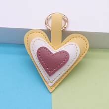 1pc Creative Multi Layer Color Contrasting Love PU Keychain 3D Cotton Heart Shaped Pendant Bag Hanging Small Gift - Multicolor - View 18
