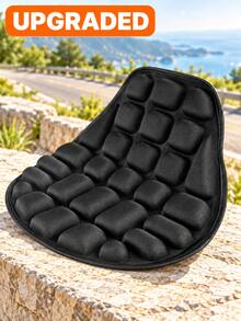 Motorcycle Seat Cushion, Universal 3D Breathable Shock-Absorbing Motorcycle Seat Cover, Anti-Slip Pressure Relief Adjustable Strap, 1pc Black EVA Foam Or PU Leather Textured Seat Pad, Suitable For Long-Distance Riding, Cruiser Motorcycles And Scooters - A - View 15