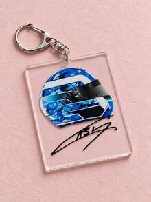 1/8pcs F1 Racing Driver Helmet Signature Acrylic Keychain, F1 Racing Style, Sainz/Verstappen/Piastri/Antonelli/Russell/Alonso, Ideal Gift For F1 Racing Fan Boyfriend/Friend, Car Key Ring Accessory, Backpack Charm, Bag Pendant - Multicolor - View 15