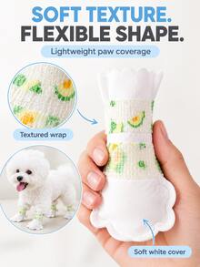 Disposable Dog Boots To Protect Paws, Pet Shoes With Adjustable Self-Adhesive Bandage, Suitable For Outdoor And Indoor Walking Dogs Disposable Foot Covers, Essential For Rainy And Muddy Outdoor Activities, Keep Paws Dry, Perfect Choice For Pet Travel - Multicolor - View 7