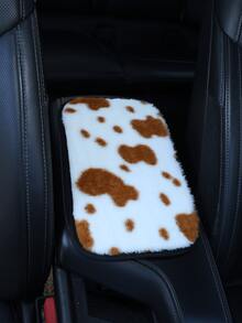 Kawaii Milk Cow Print Car Center Console Armrest Cover, Soft Fluffy Plush Faux Rabbit Fur Warm Armrest Cushion Pad, Non-Slip Universal Auto Interior Protector Decor Accessories For Most Cars SUVs Trucks - Cow Print - View 12