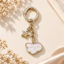 1pc/4pcs Women's Dreamy Glitter Rhinestone Wing Resin Pendant Five-Point Star Accessory Keychain Bag Charm Luggage Accessory - Multicolor - View 5