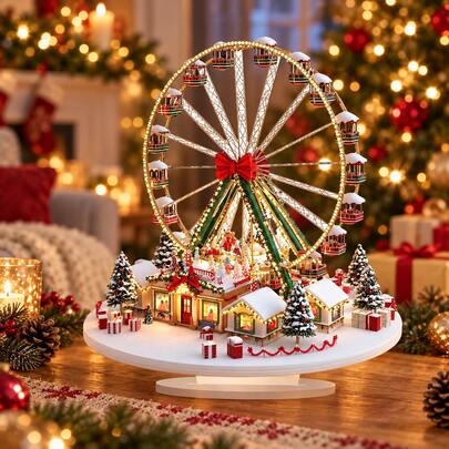 1pc 2D Acrylic Ferris Wheel Decorative Sign Ornament, Acrylic Home Desktop Decor, Living Room Bedroom Holiday Decoration, Suitable For Home Decor, Birthday, Christmas, Graduation, Bridal Shower, Wedding, Anniversary Party Supplies