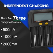 Bộ sạc pin thông minh Powerkan Pd4 USB-C, màn hình LCD, sạc 4 kênh, tương thích với Pd3.0/Dc9v, hỗ trợ nhiều loại pin - Không - Xem 9