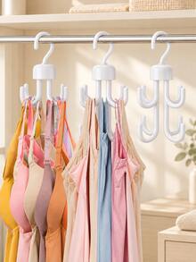 1pc 8-Prong Hook Hanger, Plastic Hanger With Rotatable Belt Hook And Rotatable 8-Prong Hook, Multi-Function Rotating Clothes Hanger Hook For Home, Dorm, Bedroom Decor, Door Storage Space, Storage Rack, Closet Hanger - Multicolor - View 2