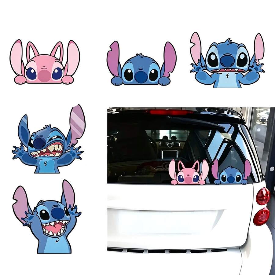 Disney Stitch Car Stickers, Cute Fuel Tank Cap Sticker, Scratch ...
