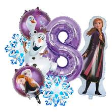 Frozen Foil Number Balloon Set, Anna Olaf Mylar Balloons, Snowflake Aluminum Film Balloons, Cartoon Princess Theme Birthday Party Supplies For Photo Booth, Birthday Backdrop, Celebration Decorations - As Shown In the Figure - View 15