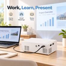 Portable Mini Projector, Smartphone Screen Mirroring Video Projector For Home Theater, Movies, Presentations, Compatible With Smartphones, TV Box, Laptop And USB Devices, Compact Multimedia Projector For Indoor Entertainment - White - View 4