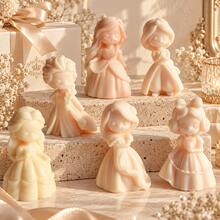 3D Princess Scented Candle Mold DIY Cute Princess Plaster Doll Scented Candle Decoration Making Tool Princess Home Decor Handmade Craft Gift - White - View 5
