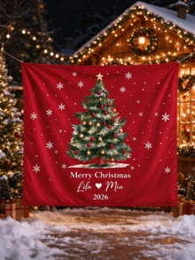 Personalized Christmas Decoration Banner, Customized Design Christmas Wall Decor, Customizable With Your Name, Room Decoration Wall Decor, Home Decor, Party Decoration, Suitable As Holiday Gift, Anniversary Gift, Christmas Gift, Christmas Home Decor - Multicolor - View 3
