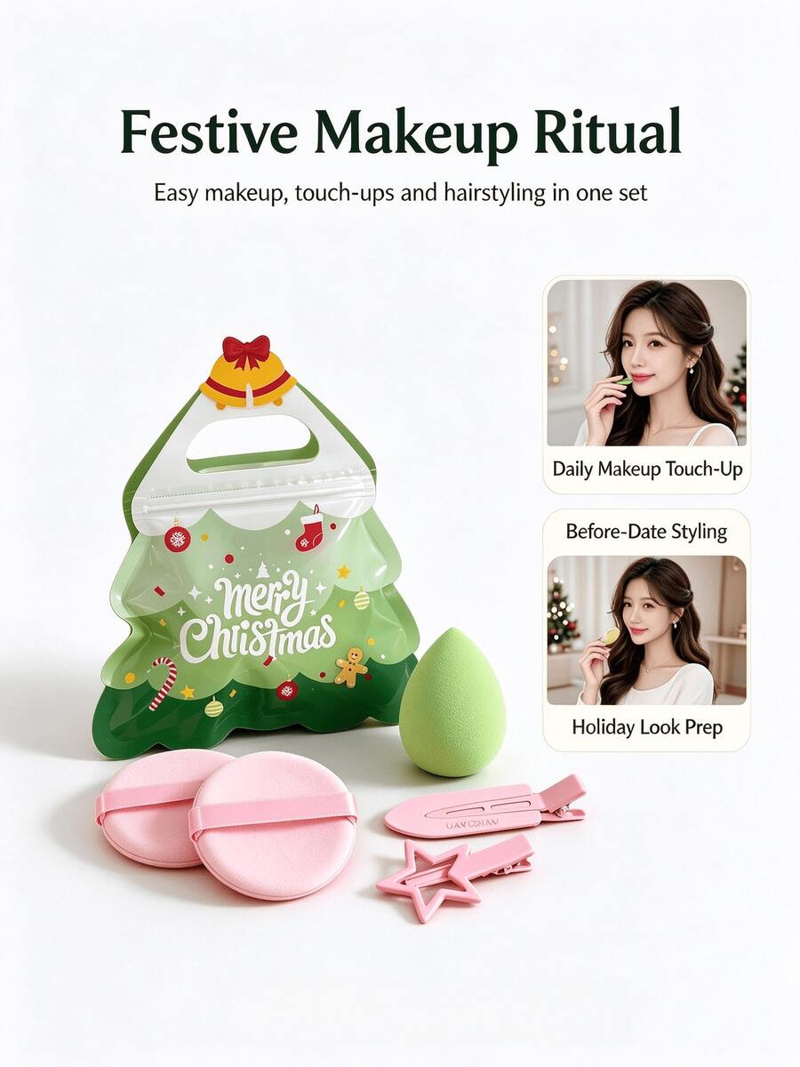 5pcs Makeup Tool Set, Christmas Limited Edition Makeup Set, Christmas ...