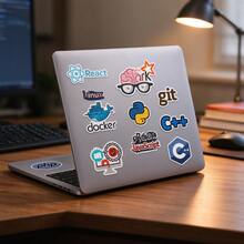 50Pcs Programmer Aesthetics Scrapbook Stickers Funny Hacker Network AI Programming Language Stickers Vinly Waterproof Stickers For Water Bottle,Computer,Laptop,Phone,Luggage,Notebook,Fridge - Multicolor - View 3