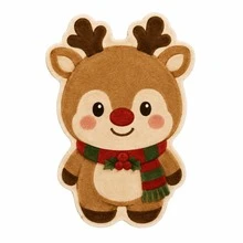 1件裝聖誕紅鼻子馴鹿造型地毯，裝飾地毯，地板墊，客廳地毯，臥室地毯，聖誕地毯，門墊 - 彩色 - 查看 5