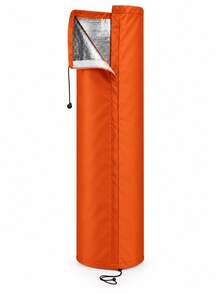 1pc Winter Tree Trunk Protector, Orange Canvas-Like Outer Fabric With Reflective Thermal Lining, Adjustable Drawstring Palm Tree Wrap, Outdoor Garden Frost And Snow Protection, Gardener Winter Gardening Accessory - Multiple Styles - View 10