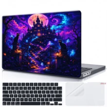 1pc Retro Scary Halloween For MacBook Air 15 13 Inch Case M5 M4 M3 M2 ,For MacBook Pro 14 16 M5 Hard PC Matte Split Type For MacBook Neo Case, Stylish Digital Accessory For Novelty Premium Pattern Hard Shell Laptop Case - View 10
