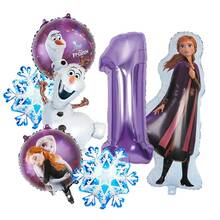 Frozen Foil Number Balloon Set, Anna Olaf Mylar Balloons, Snowflake Aluminum Film Balloons, Cartoon Princess Theme Birthday Party Supplies For Photo Booth, Birthday Backdrop, Celebration Decorations - As Shown In the Figure - View 2