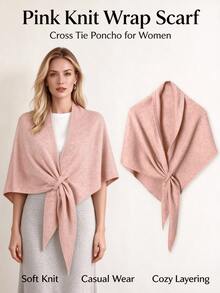 Woolen Women's Scarf, Autumn/Winter Solid Color Shawl Scarf, New Warm Versatile Fashion, Multiple Colors Available - Multicolor - View 6
