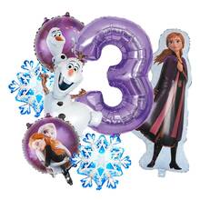 Frozen Foil Number Balloon Set, Anna Olaf Mylar Balloons, Snowflake Aluminum Film Balloons, Cartoon Princess Theme Birthday Party Supplies For Photo Booth, Birthday Backdrop, Celebration Decorations - As Shown In the Figure - View 4