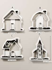 Church Building Clay Cutters For Earrings, Festive Polymer Clay Earring Cutter Mold, Steeple With Cross Layered Design, Earring Making Supplies - White - View 9