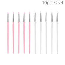 5pcs Silicone Nail Art & Pottery Tools Brush Set With Practical Wooden Handle, Creative Handmade Brushes - Multicolor - View 15