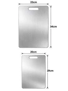 Premium Stainless Steel Cutting Board With Handle, Large Chopping Board For Meat, Vegetables, Fruit & Seafood, Durable Easy-Clean Kitchen Food Prep Board - Multicolor - View 4