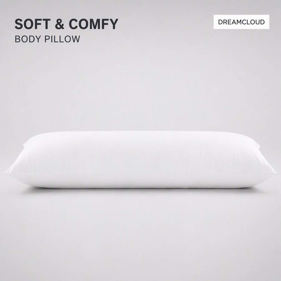 1pc Oversized Body Pillow - Side Sleeper Breathable Full Body Pillow - Adult Soft Long Bed Pillow, 20*54 Inches - White - View 1