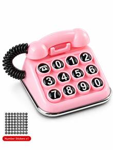 1pc Retro Telephone Car Parking Number Plate, Vintage-Style Dashboard Decor With Handset Privacy Cover & Number Stickers, Temporary Parking Phone Number Display, Cute Glossy Car Interior Accessory, Gift For Car Lovers - A - View 8