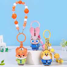 MINISO Disney Zootopia 角色鑰匙圈附珠飾掛繩，手提包、後背包與托特包包飾吊飾，生日與聖誕禮物 - 款式 3 - 查看 4