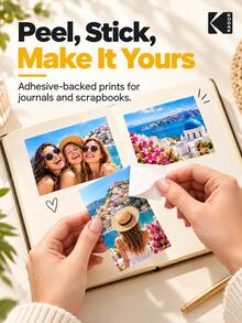ZINK 2x3-Inch Photo Paper, Zero Ink Sticky-Back Prints, Water And Tear Resistant, 20/40/50/100 Sheet Options, Compatible With KODAK PRINTOMATIC, Smile And Step 2x3 Cameras And Printers, For Scrapbooking And Journaling - White - View 5