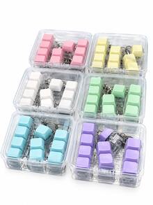 5 PCS Keyboard Fidget Toy Set With Storage Box, 4-In-1 Keyboard Keycap Keychain Finger Clicker, Stress Relief Pressable Fidget Key Chain Gift Pack, Multicolor - Multicolor - View 23