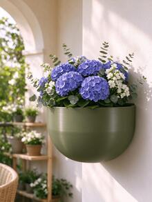 Half Moon Wall Hanging Planter, Wall-Mounted Flower Pot, Balcony Yard Window Sill Landscape Decor, Pothos Geranium Flower Plant Cultivation Pot, Indoor Wall Decoration Planting Container - Wall-mounted Planter - View 7