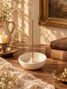Modern Minimalist Japanese Style Round Incense Holder, Creative Home Use Incense Base Incense Burner Indoor Incense Plate Incense Holder - Ceramic Incense Socket - View 4