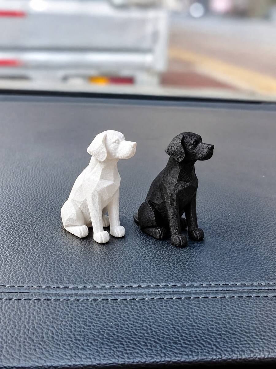Vintage Style Labrador Dog Statue, Geometric Cut Puppy Sculpture ...