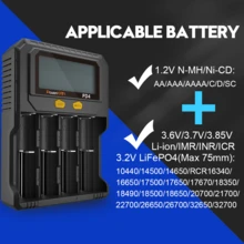 Bộ sạc pin thông minh Powerkan Pd4 USB-C, màn hình LCD, sạc 4 kênh, tương thích với Pd3.0/Dc9v, hỗ trợ nhiều loại pin - Không - Xem 3