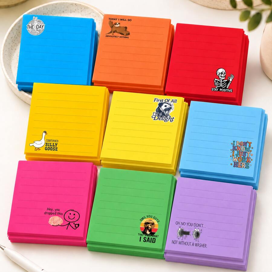 1/9 Pack Funny Office Sticky Notes 3x3 Inch Sarcastic Humor Self-Adhesive Memo Pads, Fun Office Gift For Colleagues And Teachers, School And Office Supplies - one-size - View 1