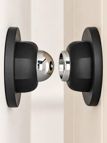 Punch Free Silicone Magnetic Door Stop Strong Hold Quiet Door Catch Shock Absorbing Wall Protector Adhesive Doorstop Easy Installation Bedroom Bathroom Hotel Home Modern Space Saving Design - A - View 2