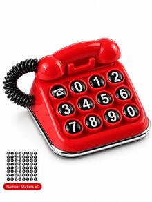 1pc Retro Telephone Car Parking Number Plate, Vintage-Style Dashboard Decor With Handset Privacy Cover & Number Stickers, Temporary Parking Phone Number Display, Cute Glossy Car Interior Accessory, Gift For Car Lovers - A - View 9